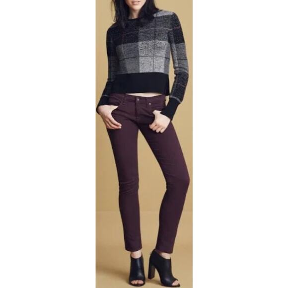 Rag & Bone Jeans Pants W1503C0369BUR Burgundy Women 25 Straight Leg Designer - Picture 1 of 14